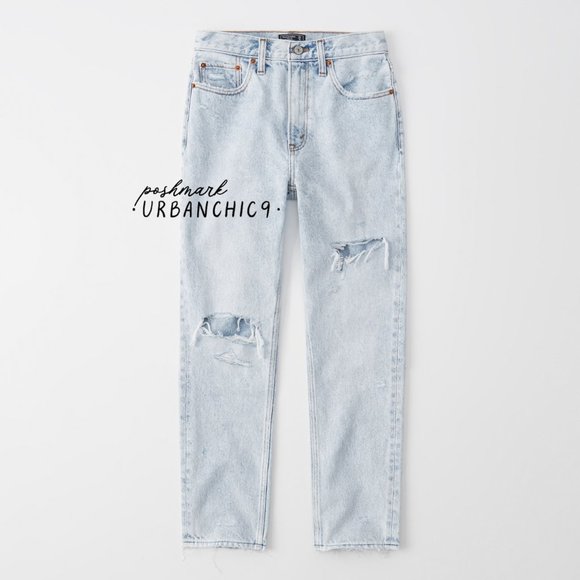 SOLD ABERCROMBIE High Rise Mom Jean Acid 28L - Picture 5 of 16